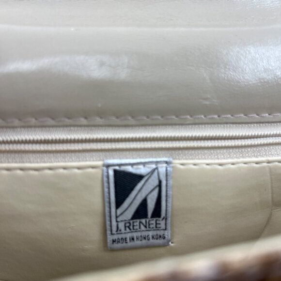 Vintage 1970s J Renee Brown Snakeskin Purse Tan Beige Brown - Picture 4 of 6